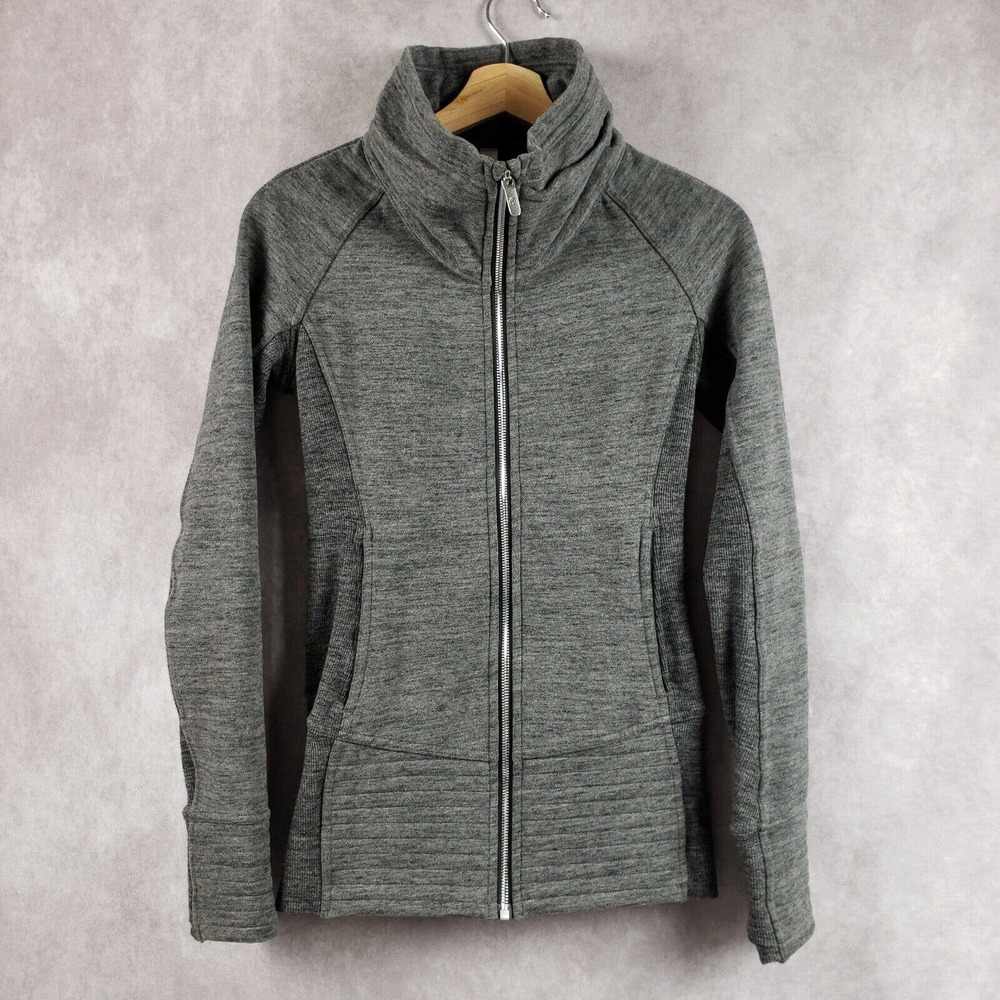 Lululemon Radiant Jacket II Full Zip Funnel Neck Heathered Core Dark Grey Size 2